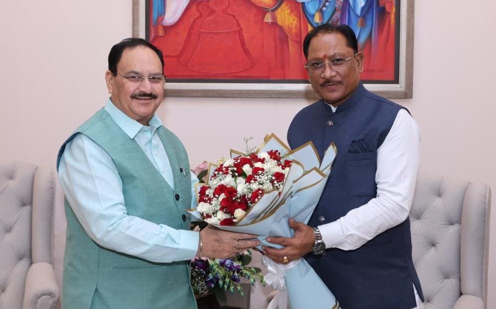 मुख्यमंत्री विष्णु देव साय ने केंद्रीय स्वास्थ्य मंत्री जे.पी. नड्डा से की सौजन्य भेंट, छत्तीसगढ़ में स्वास्थ्य सेवाओं के विस्तार और सुदृढ़ीकरण को लेकर हुई चर्चा 2 IMG 20260821 WA0019